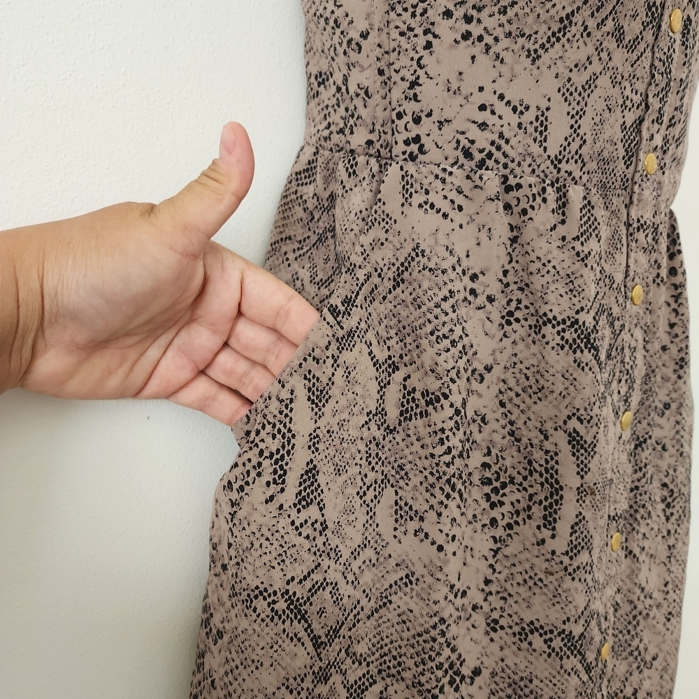 Rebecca Taylor Silk Python Print Strapless Sheath… - image 7